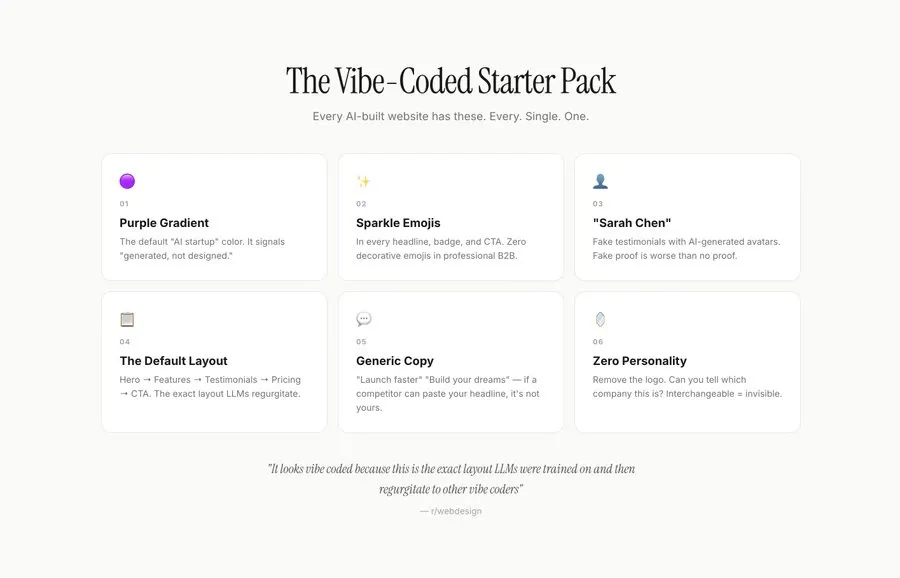 The vibe-coded website starter pack