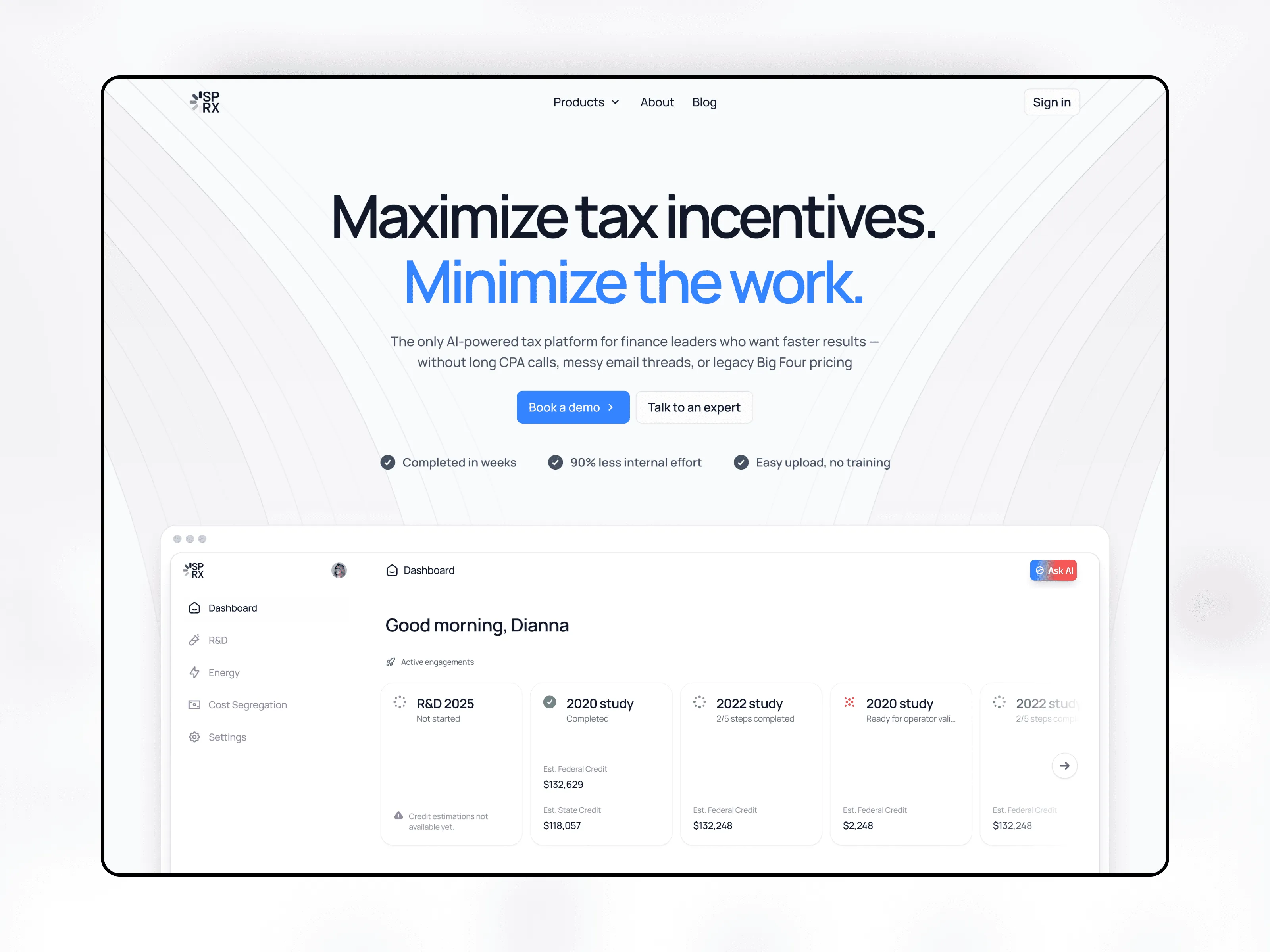 Supafast client website design